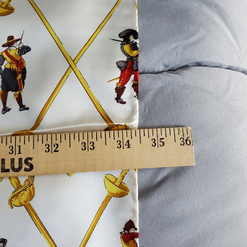 Vintage Escada French Themed Silk Scarf, Three Musketeers - Picture 2 of 4